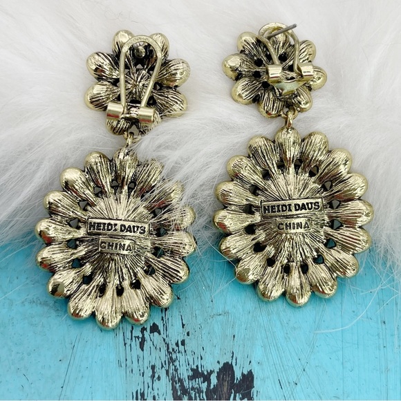 Heidi Daus Dazzling Delight Pink and Brown Floral Earrings - Picture 9 of 9
